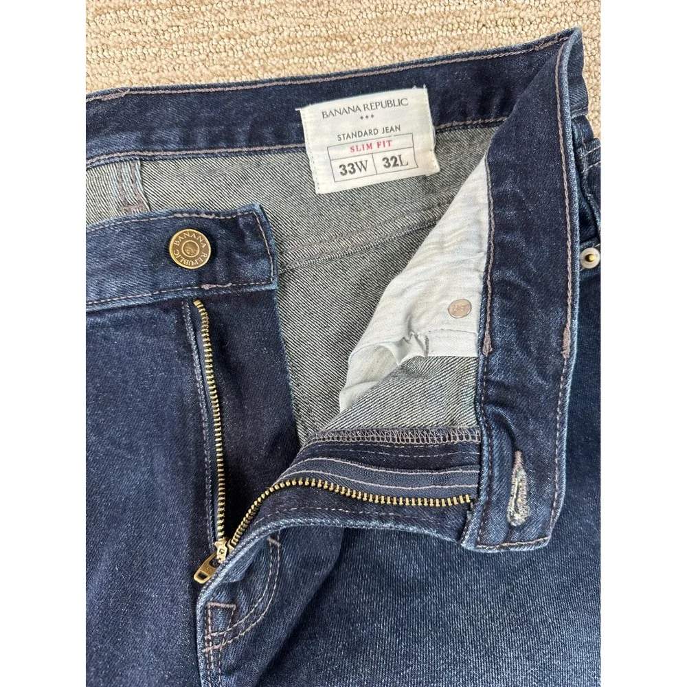 Banana Republic Standard Jean Slim Fit Dark Wash Denim Mens 33W 32L